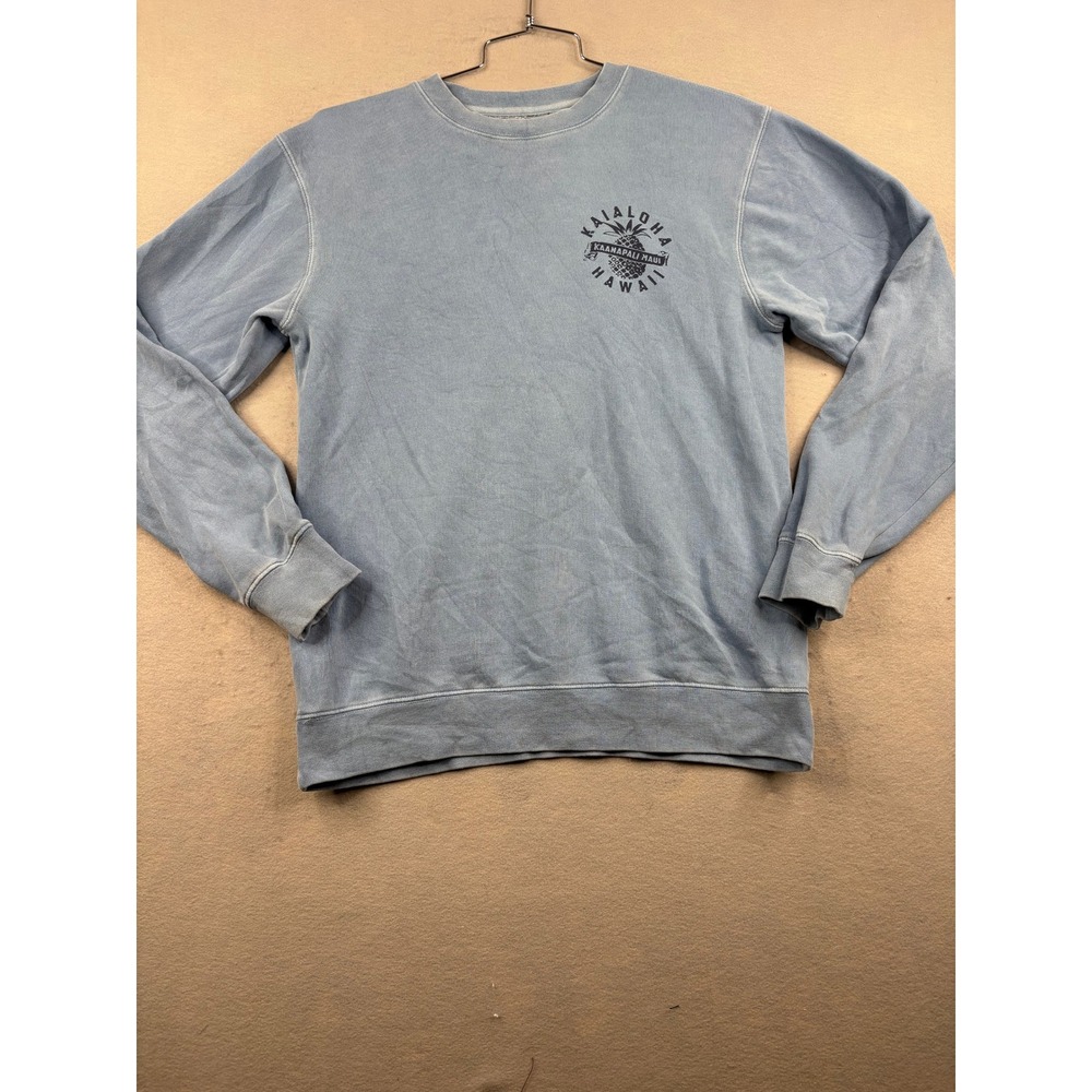 Kai Aloha Kaanapali Maui Hawaii Pineapple Sweatshirt Blue Small